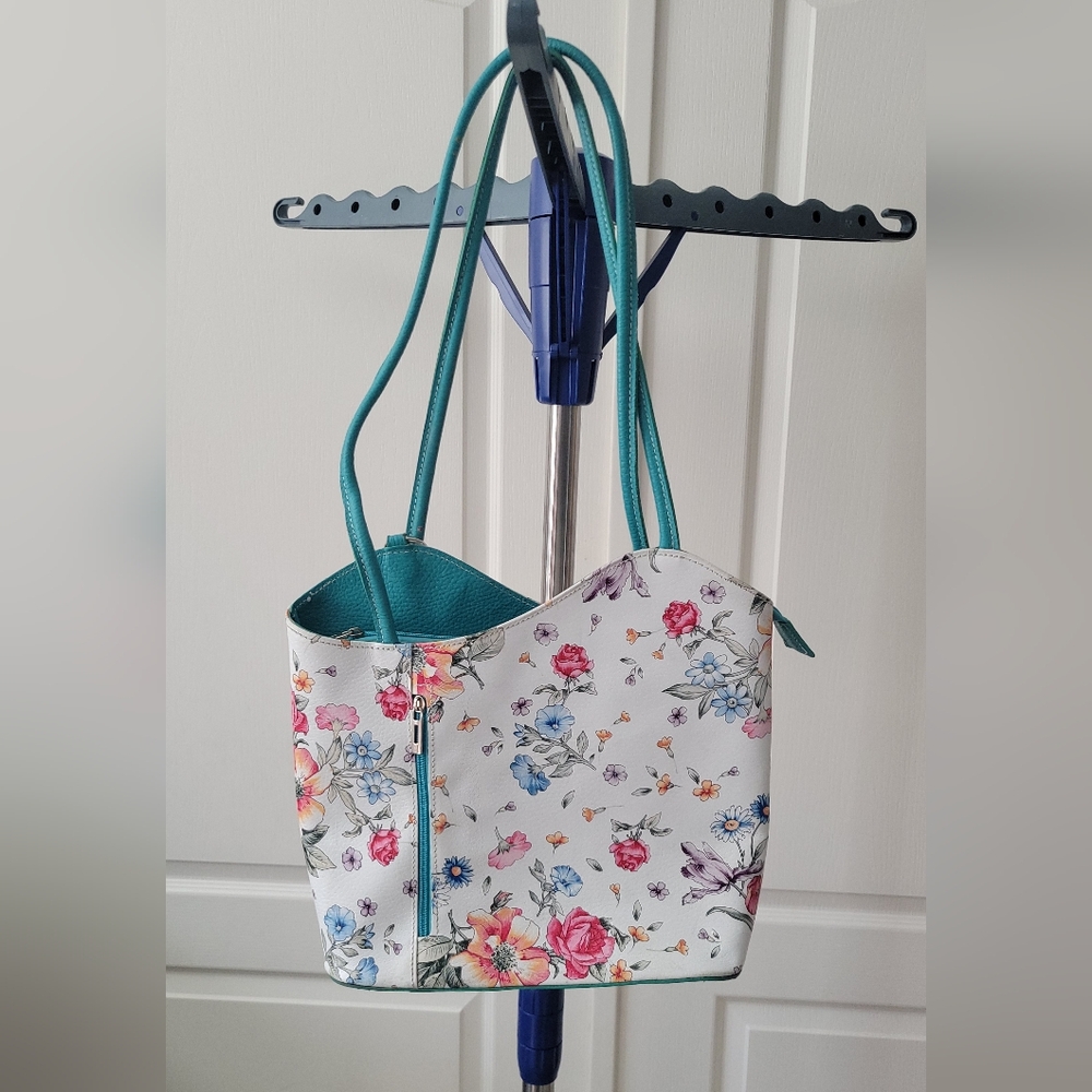 Borse In Pelle Purse Floral Leather Crossbody Purse Made In Italy Zip Tote